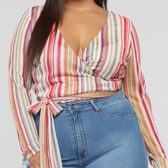 Fashion Nova Tops - Fashion Nova Striped Crop Top